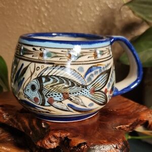 Handcrafted Fish Mug From Mexico